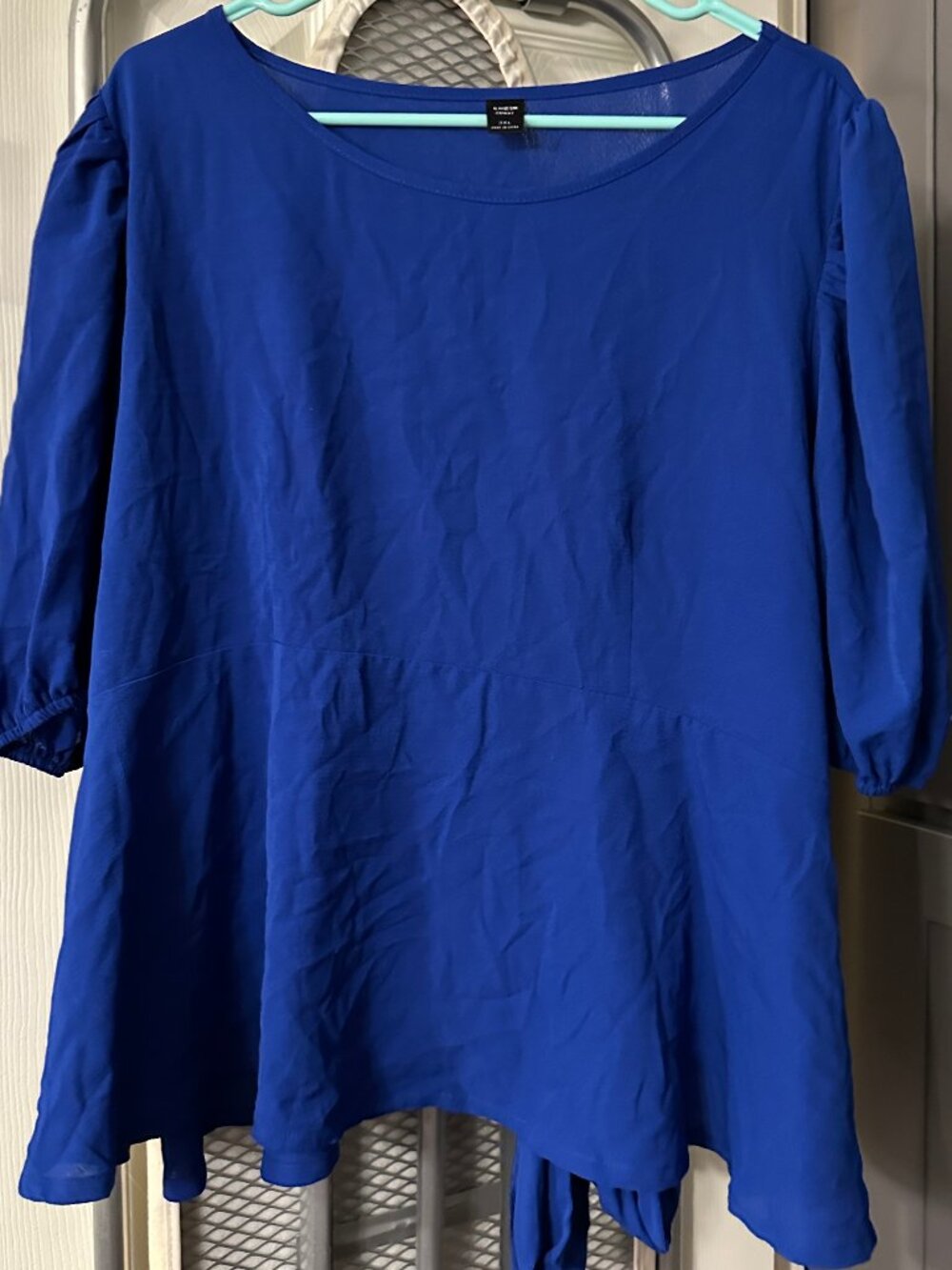Blue Peplum Blouse